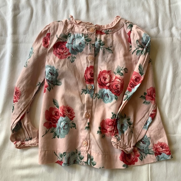 Girl’s Pink Flowered Top - Picture 3 of 4